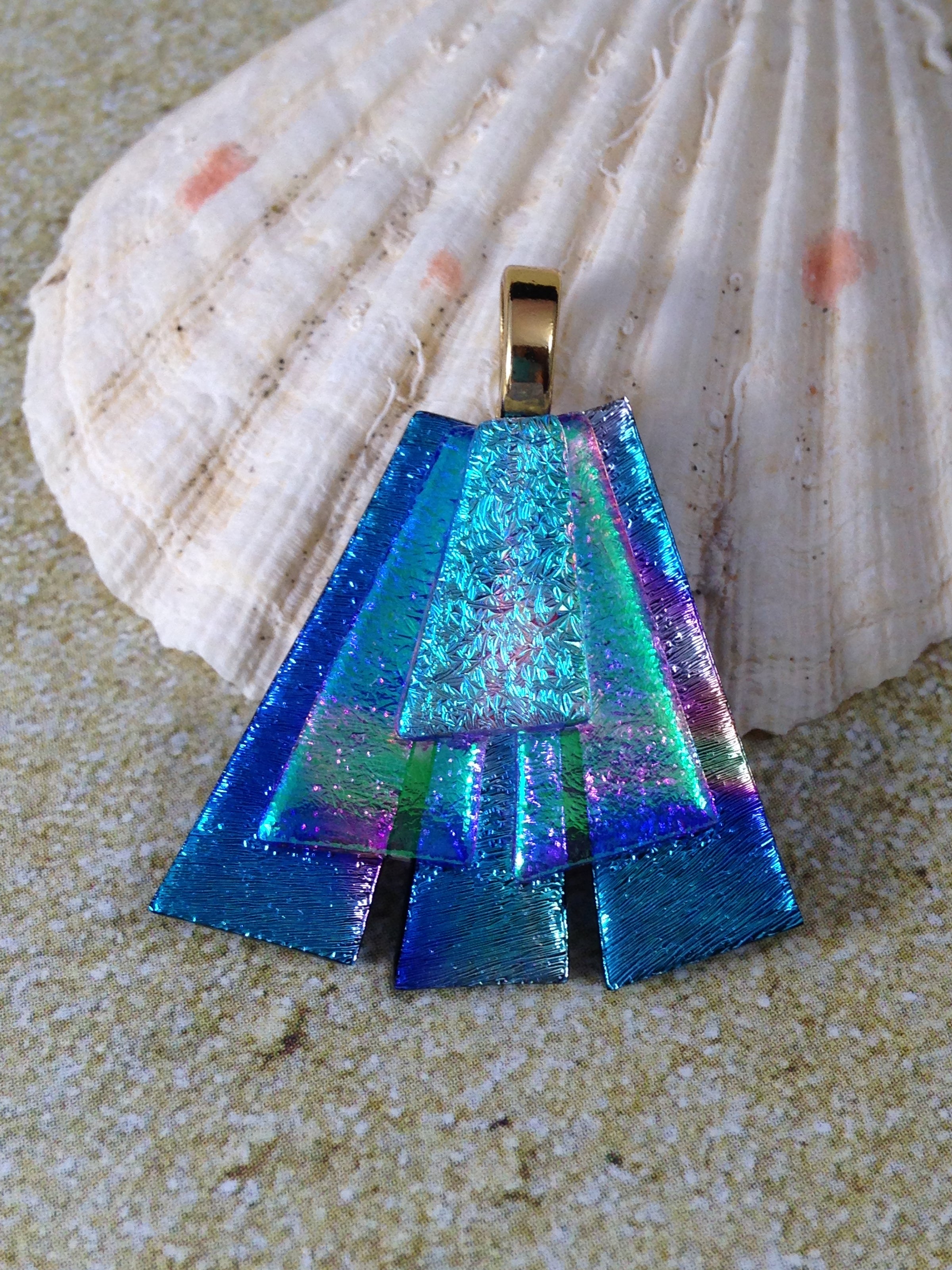 Fused Glass Dichroic Glass in Pinwheel Design - Art in Glass